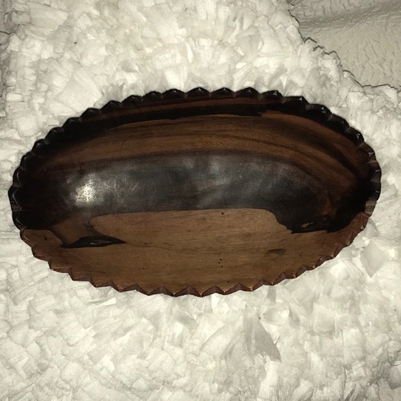 Personalized Carved Wood Oval Bowl W/Fork & Spoon - Picture 2 of 12